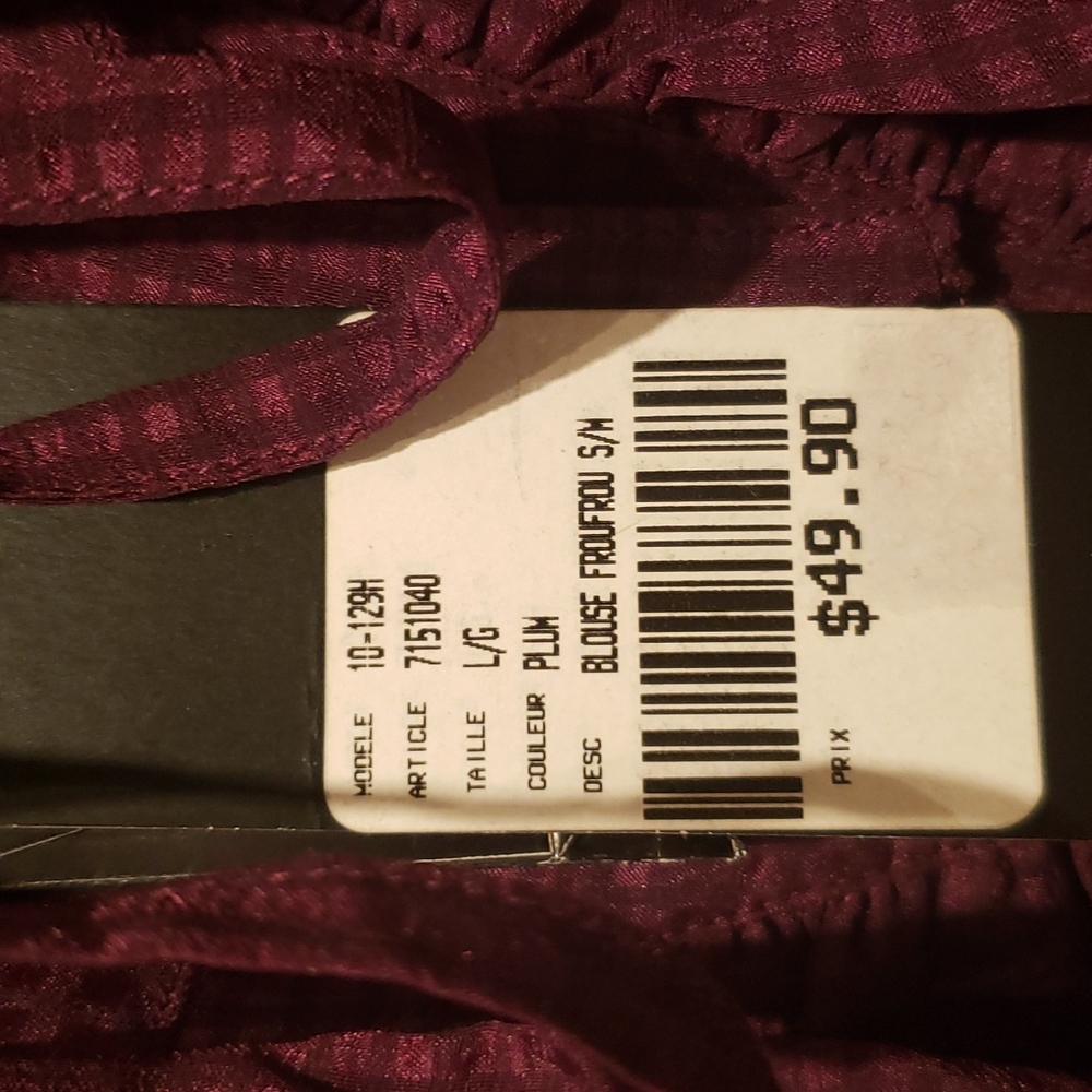 Bedo Ruffle Blouse Plum Large - Picture 5 of 6